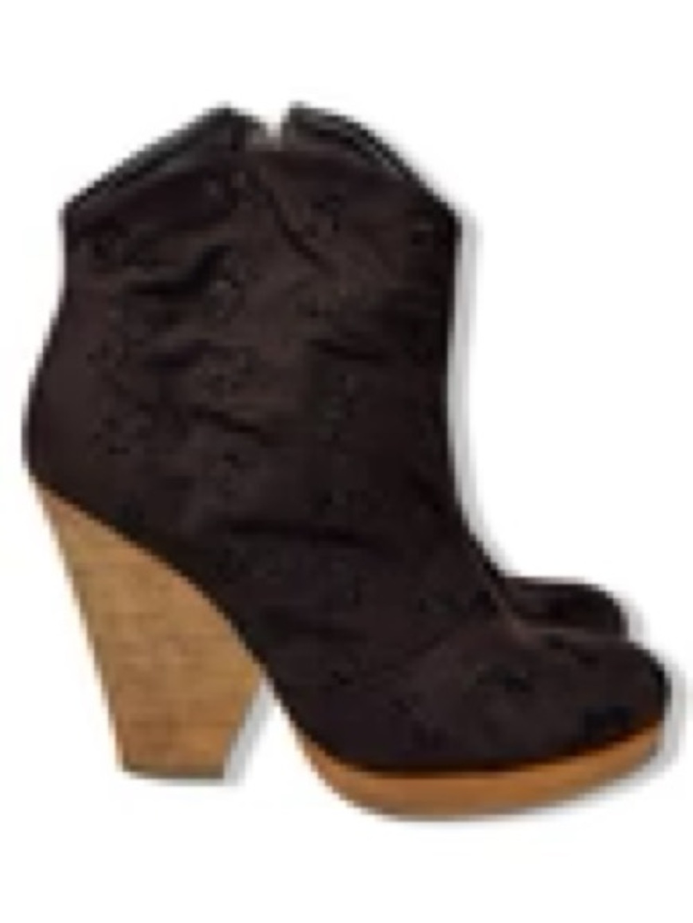 Rachel Comey Women’s Brown Canvas embroidered Ankle Boot with Chunky Wood Heel